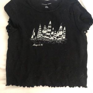 Black graphic fitted shirt